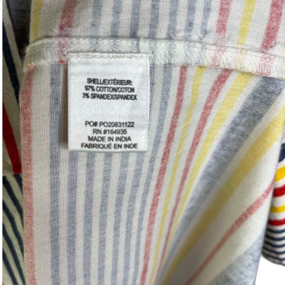 Frances Valentine Midi Dress Medium Multi-color Striped Button Front w/2 Belts - Picture 8 of 10